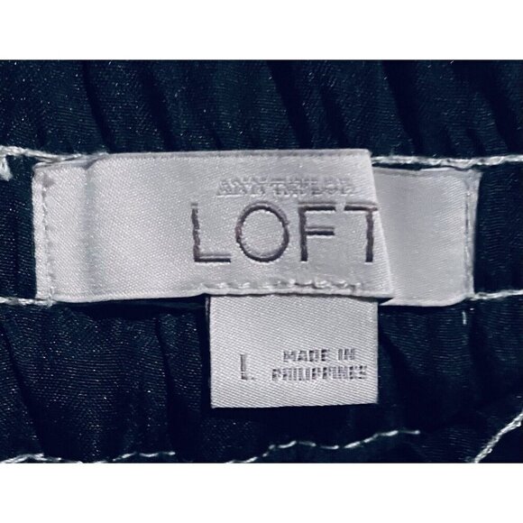 LOFT Skirt Womens Large Gold Metallic Jacquard Mini Elastic Waist Pockets Boho - Picture 7 of 9